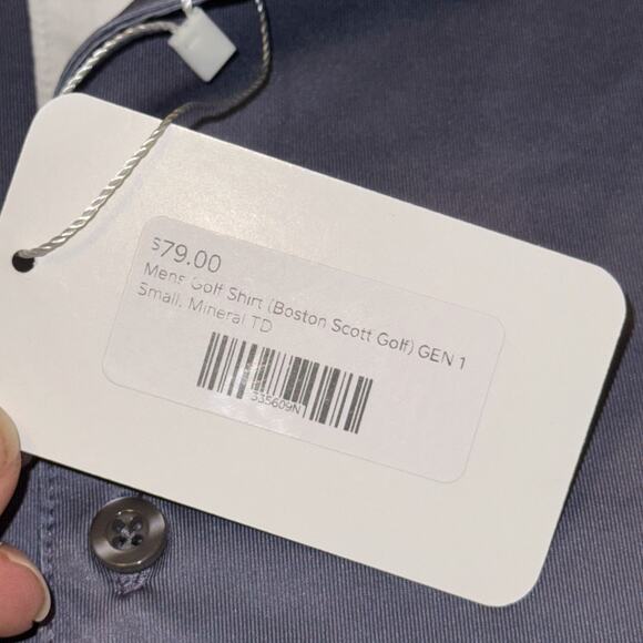 Boston Scott Golf Links Collection Polo Shirt Men Small Cloud Print Purple Blue - Picture 6 of 8